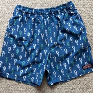 Vineyard Vines boys Chappy Swim Trunks lobster print size L